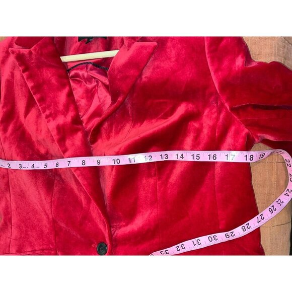 Talbots Red Velvet Long Sleeve Single-Button Front Closure Women's Blazer Size 8 - Picture 5 of 7
